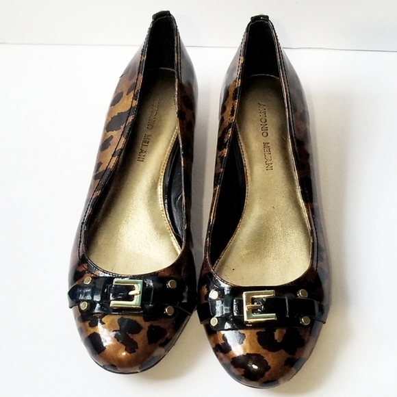 Antonio Melani Animal-Print Patent Leather Flats - Picture 3 of 8